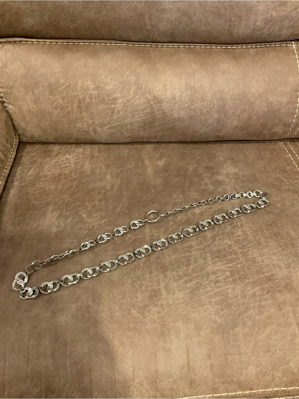 Silver Chunky Chain Belt